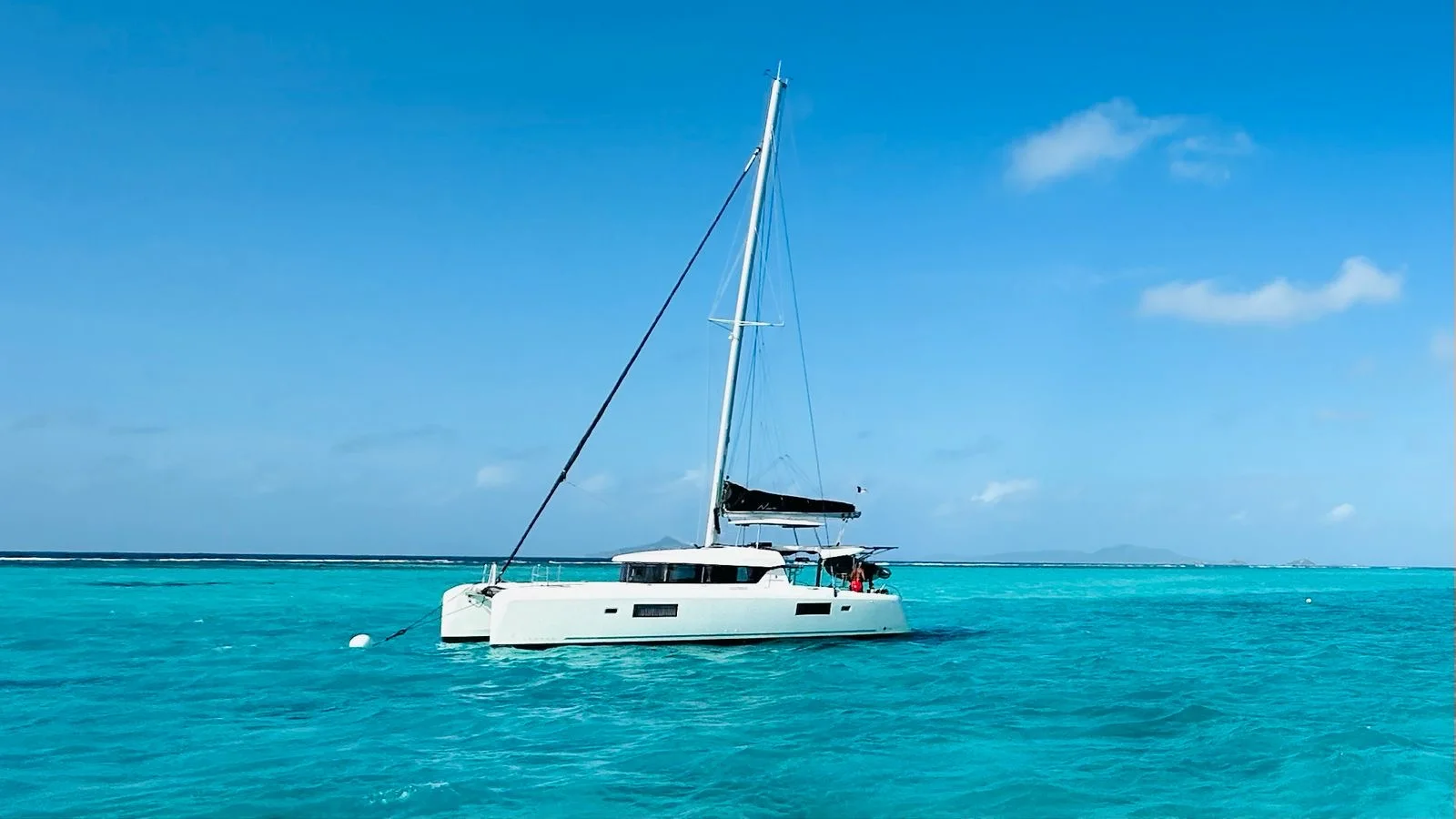 Pristine secret cove anchorage in the Caribbean